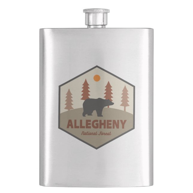 Allegheny National Forest Bear Hip Flask (Front)