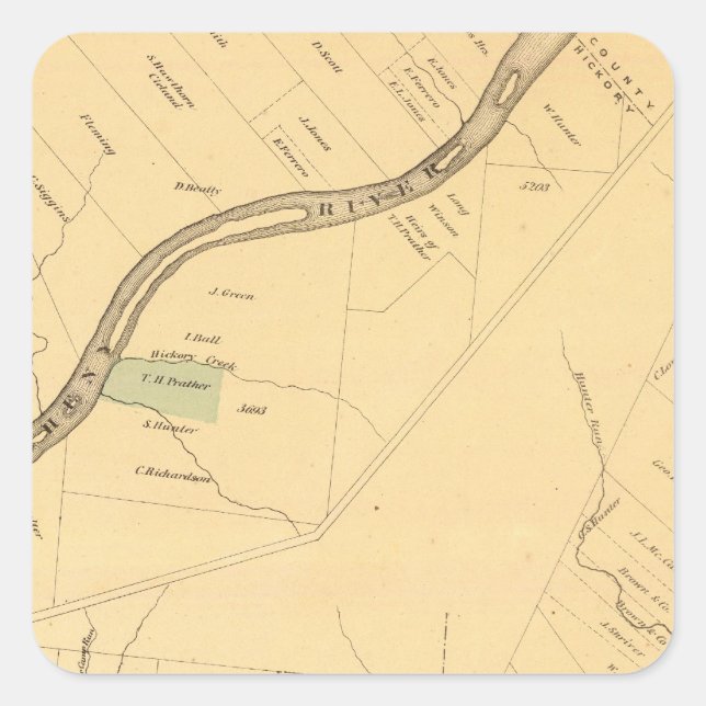Allegheny River Pa, Map Square Sticker (Front)