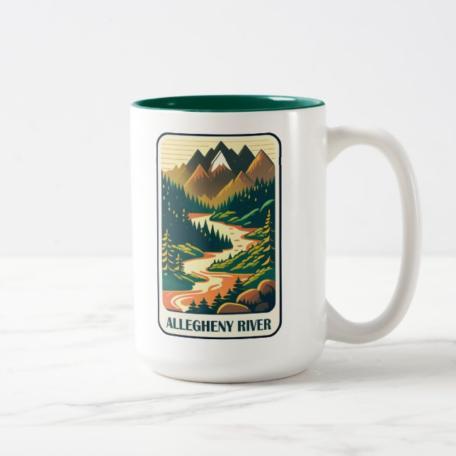 Allegheny River Pennsylvania Colours Two-Tone Coffee Mug (Right)