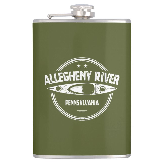 Allegheny River, Pennsylvania Hip Flask (Front)