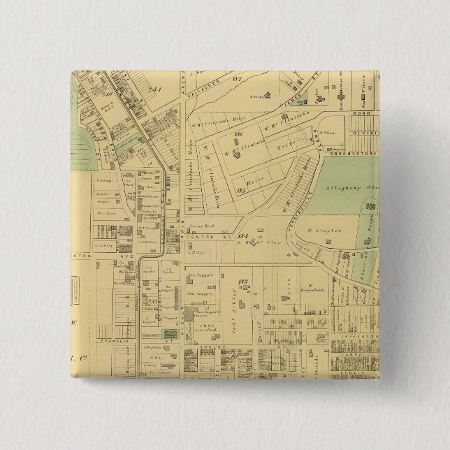 Allegheny ward 2 inch square button (Front)
