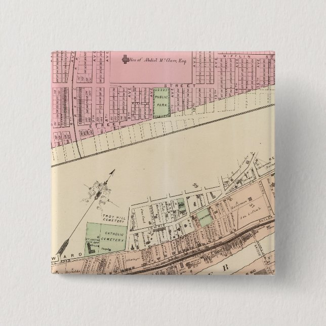 Allegheny ward 8 Homestead 2 Inch Square Button (Front)