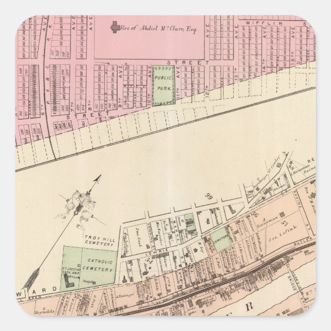 Allegheny ward 8 Homestead Square Sticker (Front)