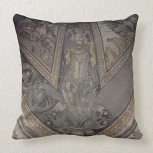 Allegorical figure of Autumn, detail of a mosaic p Throw Pillow
