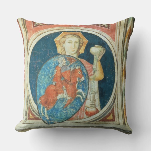 Allegorical figure of Temperance, one of several d Throw Pillow (Front)