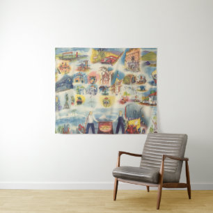 Allegorical map of Mexico City and Environs Tapestry