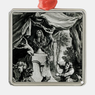 Allegorical portrait of Jean de La Fontaine Metal Ornament