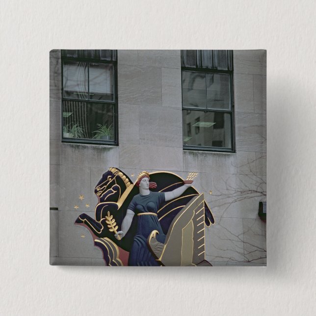 Allegorical scene 2 inch square button (Front)