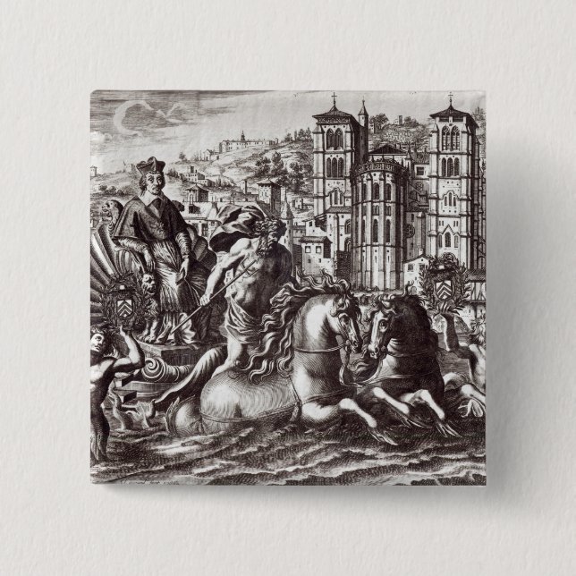 Allegory celebrating 2 inch square button (Front)