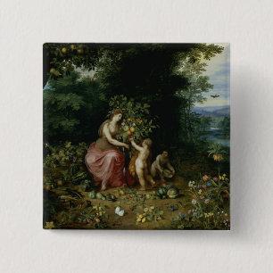 Allegory of Abundance 2 Inch Square Button