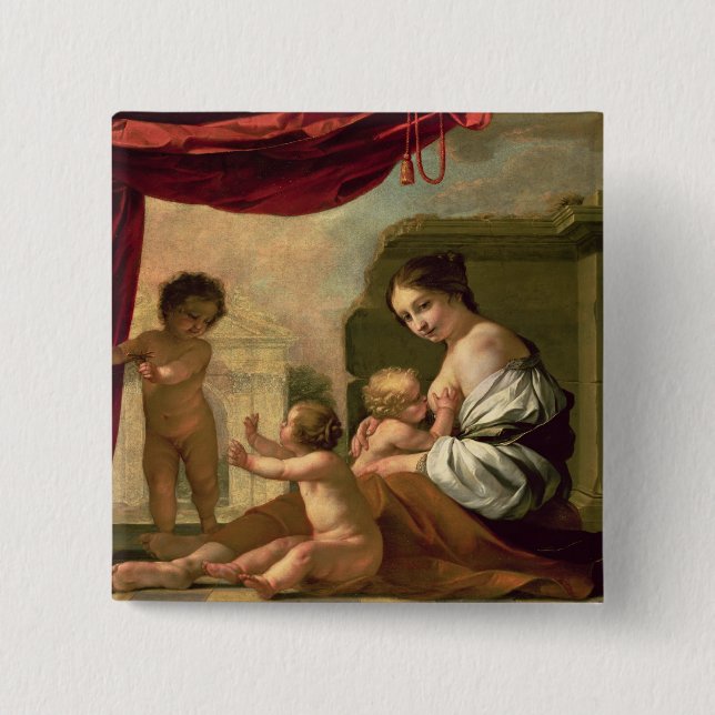 Allegory of Charity 2 Inch Square Button (Front)
