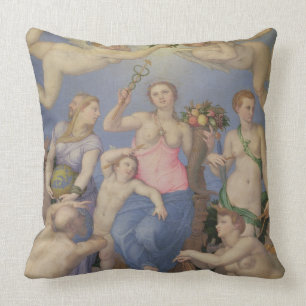 Allegory of Happiness, c.1567 (oil on copper) Throw Pillow