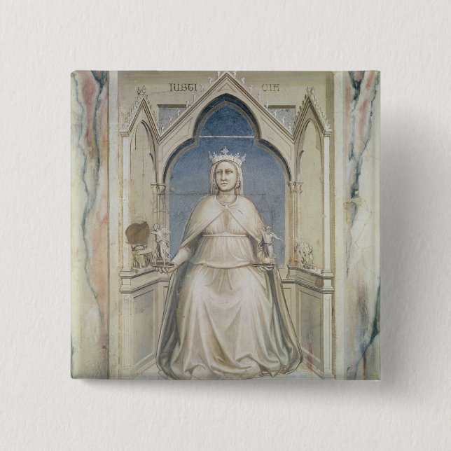 Allegory of Justice, c.1305 2 Inch Square Button (Front)