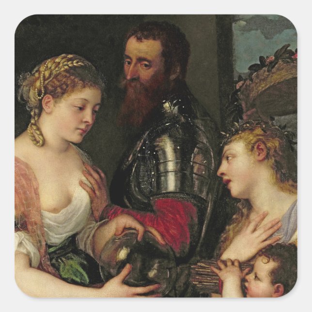 Allegory of Married Life Square Sticker (Front)