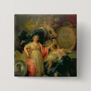 Allegory of the City of Madrid, 1810 2 Inch Square Button