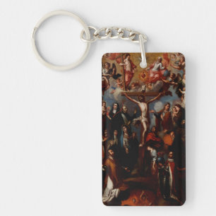 Allegory of the Crucifixion with Jesuit Saints Keychain