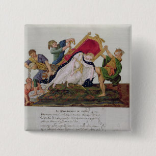 Allegory of the overturning of the throne 2 inch square button