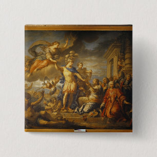 Allegory of the Peace of Aix-la-Chapelle, 1761 2 Inch Square Button