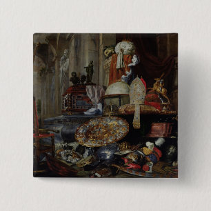 Allegory of the Vanities of the World, 1663 2 Inch Square Button