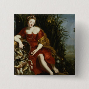 Allegory of Water 2 Inch Square Button