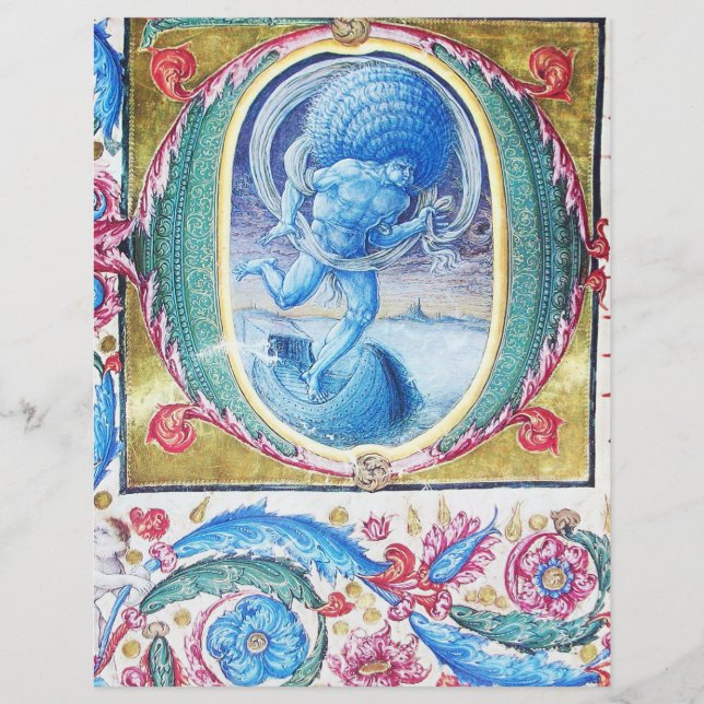 ALLEGORY OF WIND ANTIQUE FLORAL MINIATURE MONOGRAM (Front)