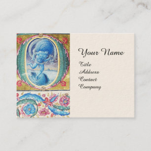 ALLEGORY OF WIND ANTIQUE FLORAL MINIATURE MONOGRAM BUSINESS CARD
