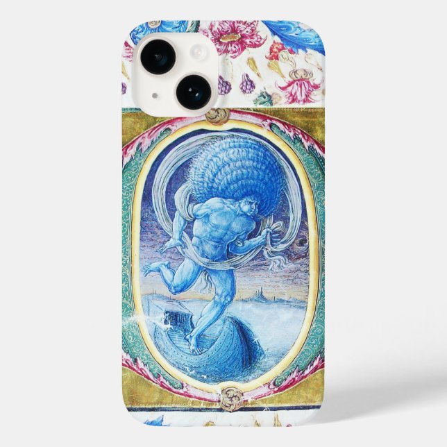 ALLEGORY OF WIND ANTIQUE FLORAL MINIATURE MONOGRAM Case-Mate iPhone CASE (Back)