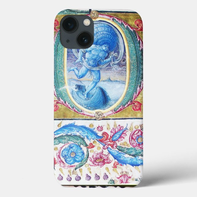 ALLEGORY OF WIND ANTIQUE FLORAL MINIATURE MONOGRAM Case-Mate iPhone CASE (Back)