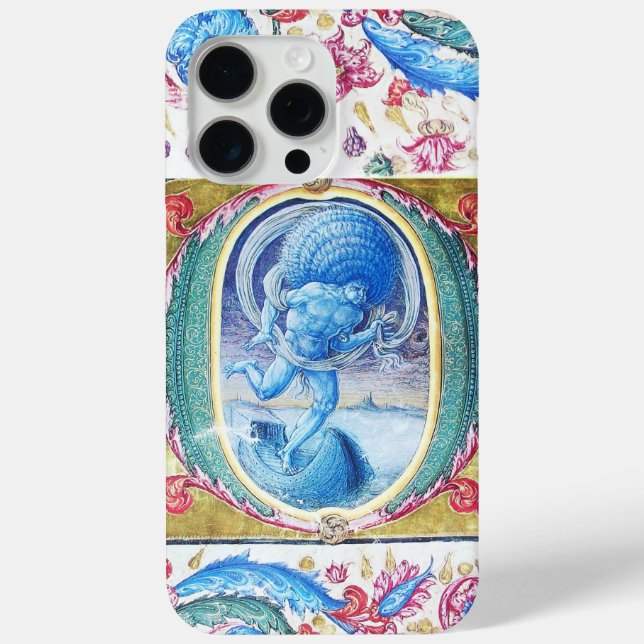 ALLEGORY OF WIND ANTIQUE FLORAL MINIATURE MONOGRAM Case-Mate iPhone CASE (Back)