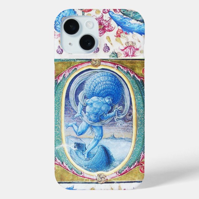 ALLEGORY OF WIND ANTIQUE FLORAL MINIATURE MONOGRAM Case-Mate iPhone CASE (Back)