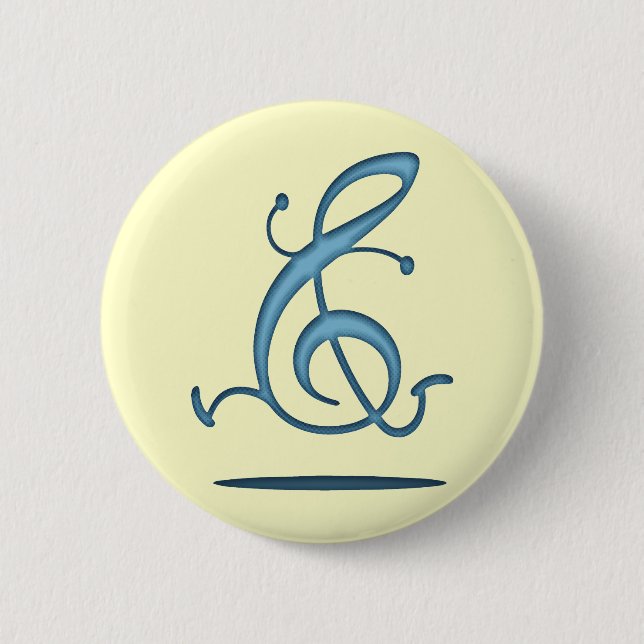 Allegro Clef 2 Inch Round Button (Front)