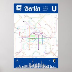 " Allemagne : BERLIN Métro MAP ... Affiches