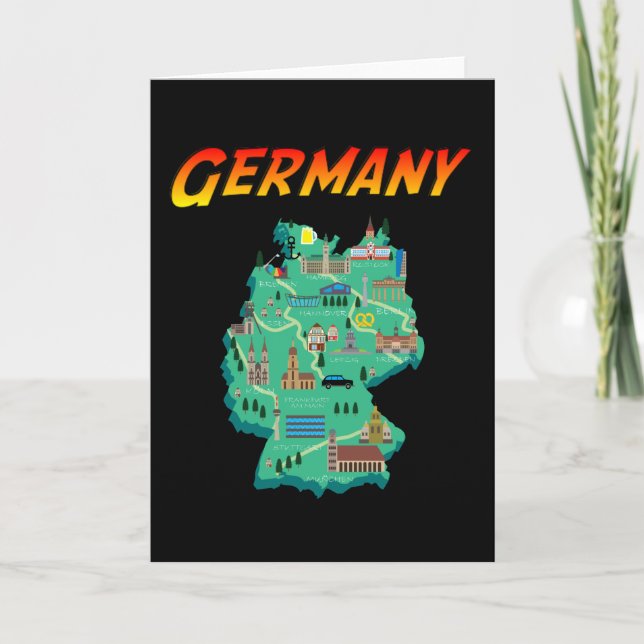 Allemagne - Carte - Style de panneau Vintage (Devant)