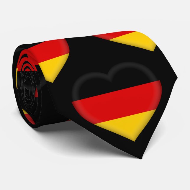 Allemagne Drapeau couleurs Motif de coeur Cravate (Roulé)