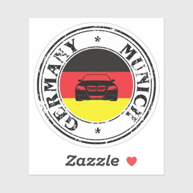 Allemagne Munich Sticker Drapeau Rond Pour Ordinat (Feuille)