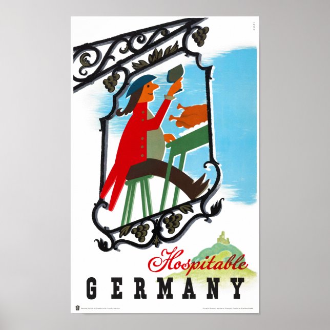 Allemagne Poster Vintage voyage restauré (Devant)