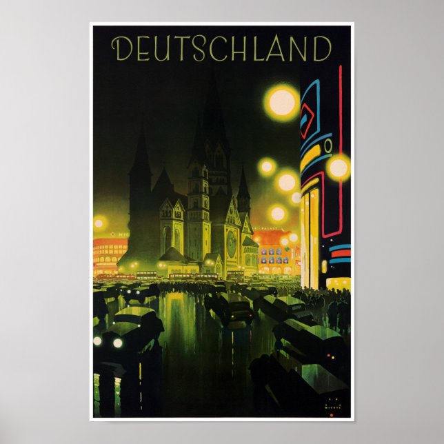 Allemagne Poster Vintage voyage restauré (Devant)