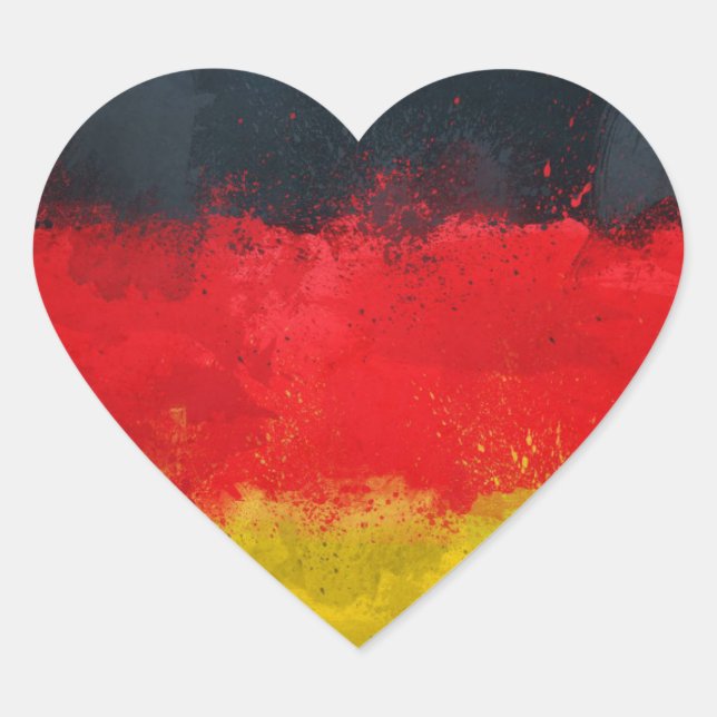 Allemagne Stickers Coeur Drapeau, Glossy, Petit, (Devant)
