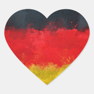 Allemagne Stickers Coeur Drapeau, Glossy, Petit,