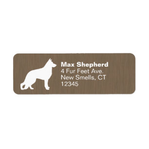 Allemand Berger Chien Silhouette Adresse de retour
