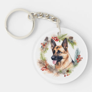 Allemand Berger Noël Wreath Festive Pup