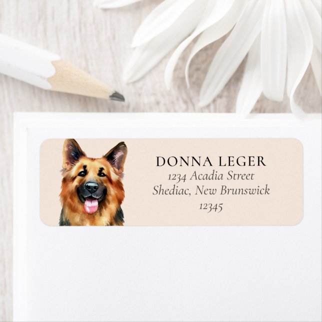 Allemand Shepherd Dog Adresse personnalisée (En situation)