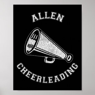 Allen Cheer Distressed Retro 90's Cheerleader  Poster
