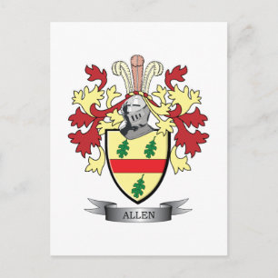 Allen Coat of Arms Postcard