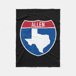 Allen Texas Tx Interstate Highway Vacation Souveni Fleece Blanket