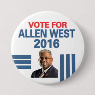 Allen West for President 2016 3 Inch Round Button
