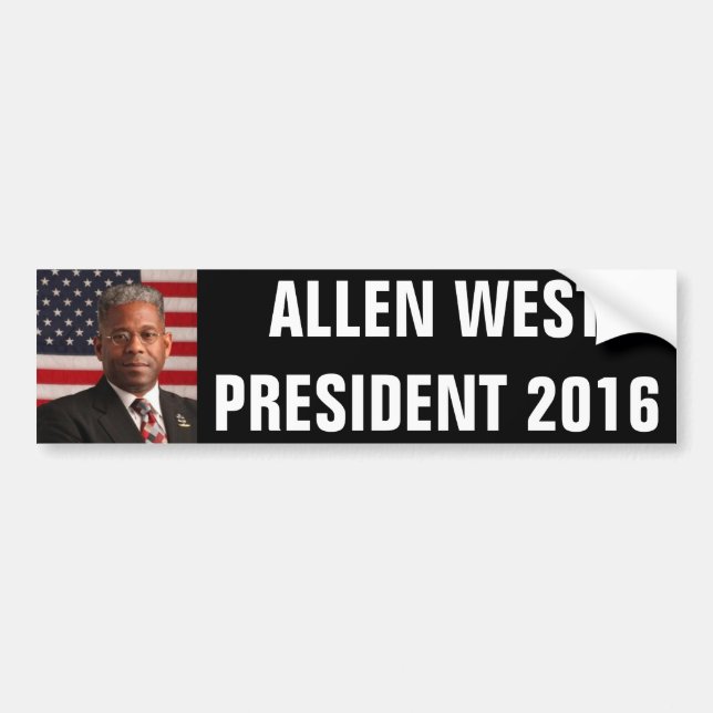 ALLEN WEST FOR PRESIDENT 2016 BUMPER STICKER (Front)