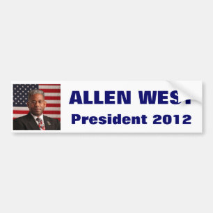 ALLEN WEST President 2012 Bumper Sticker