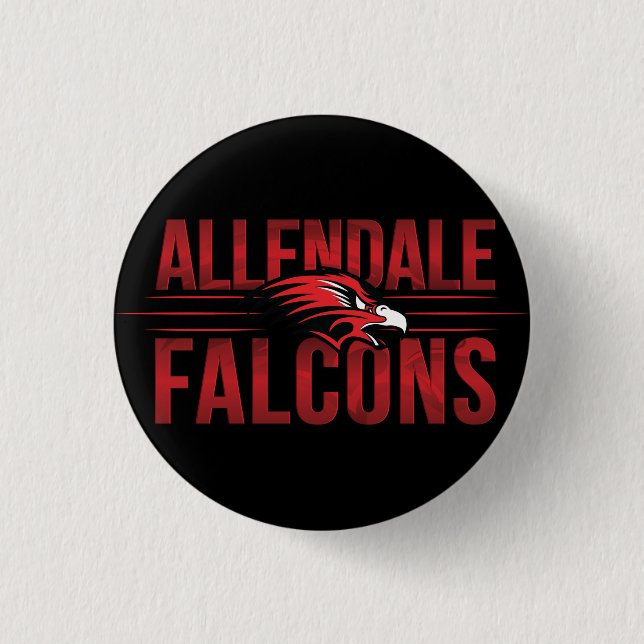 Allendale Falcons #2 1 Inch Round Button (Front)