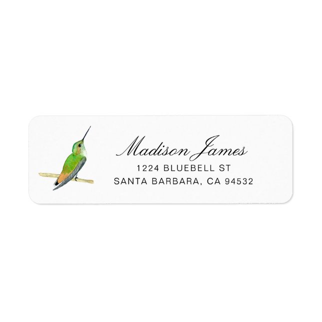 Allen's Hummingbird Address Label (Front)